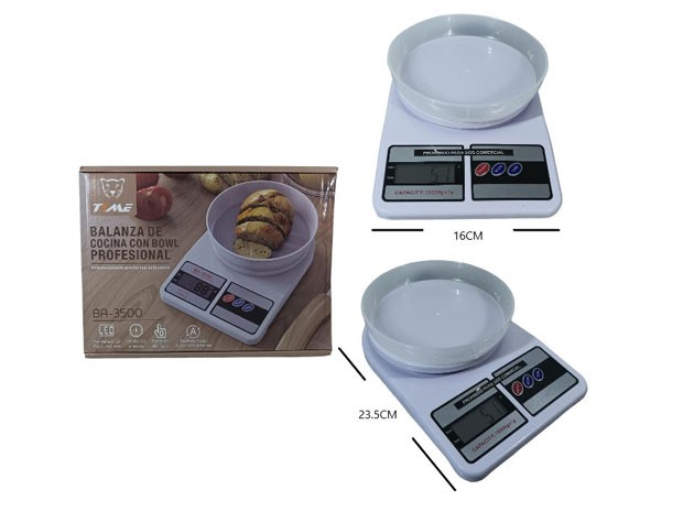 &ua BALANZA DIGITAL DE COCINA CON BOWL